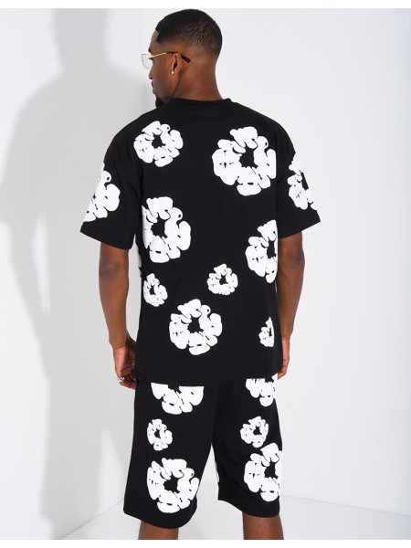 Ensemble short et t-shirt à fleurs