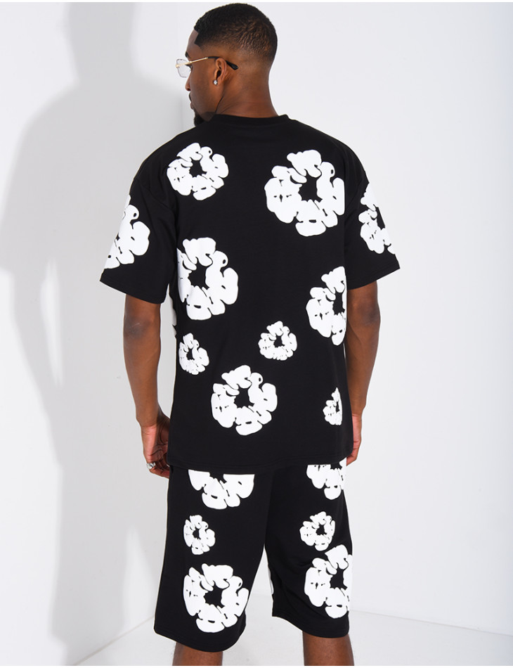 Ensemble short et t-shirt à fleurs