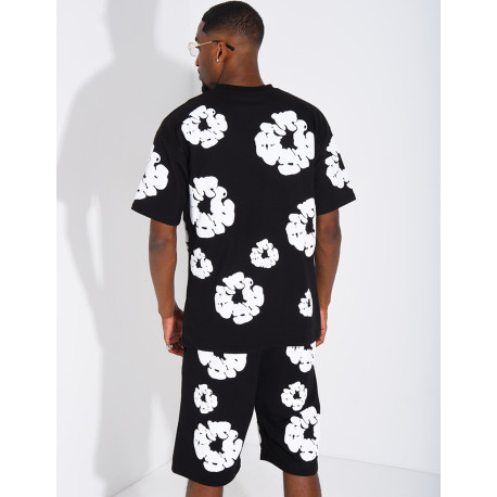 Ensemble short et t-shirt à fleurs
