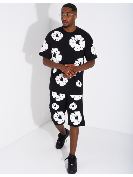 Ensemble short et t-shirt à fleurs