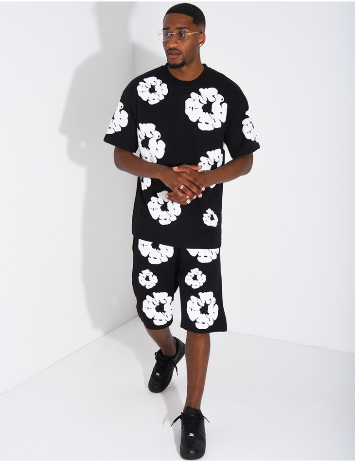 Ensemble short et t-shirt à fleurs
