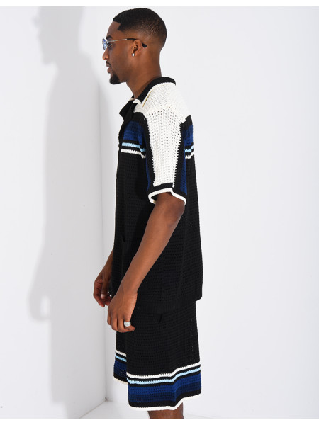 Ensemble ajouré short et chemise