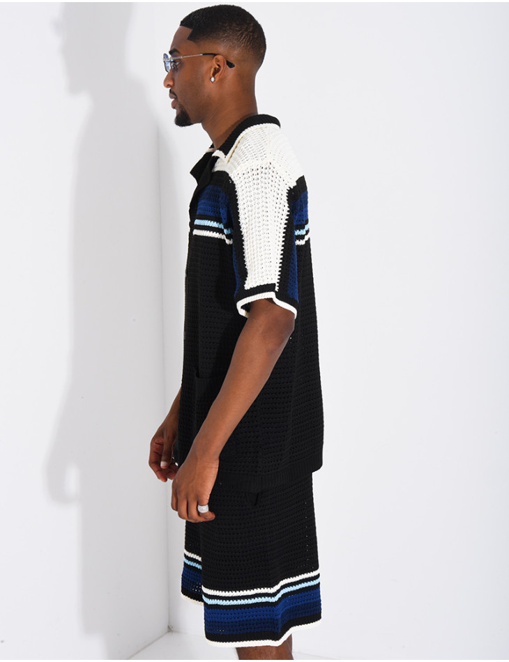Ensemble ajouré short et chemise