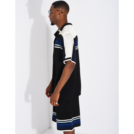 Ensemble ajouré short et chemise