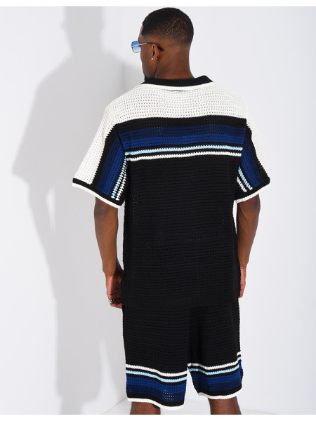 Ensemble ajouré short et chemise