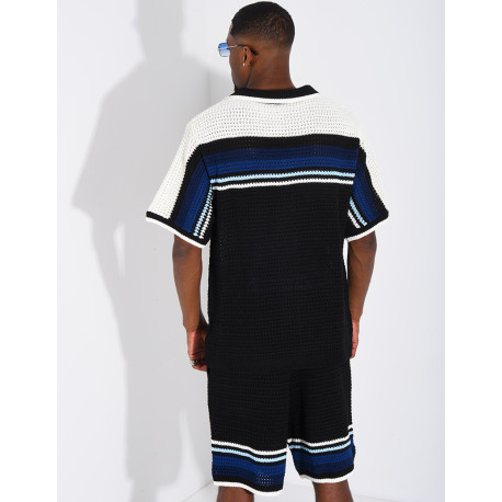 Ensemble ajouré short et chemise