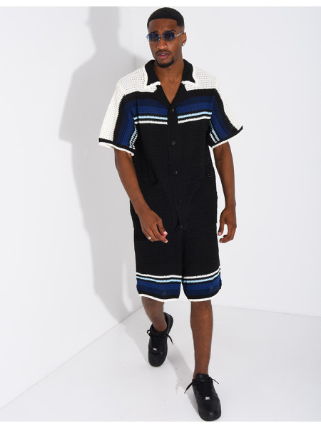 Ensemble ajouré short et chemise