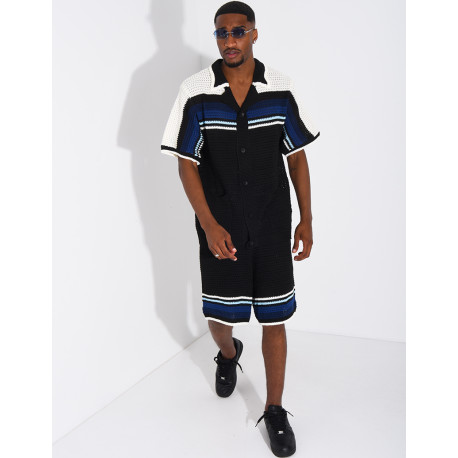Ensemble ajouré short et chemise