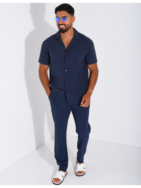 Ensemble pantalon et chemise 100% coton