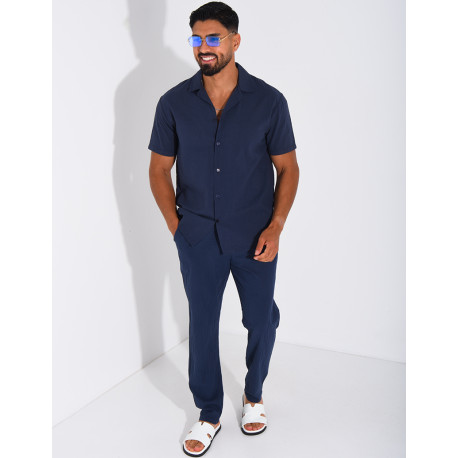 Ensemble pantalon et chemise 100% coton