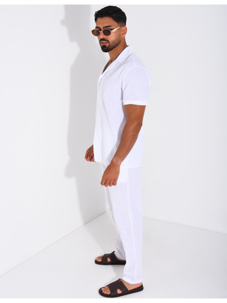 Ensemble pantalon et chemise 100% coton