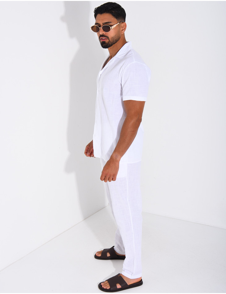 Ensemble pantalon et chemise 100% coton