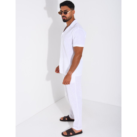 Ensemble pantalon et chemise 100% coton