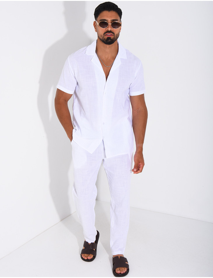 Ensemble pantalon et chemise 100% coton
