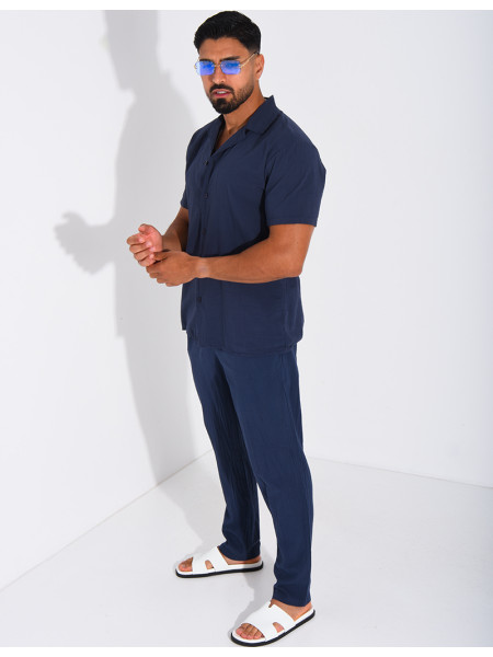 Ensemble pantalon et chemise 100% coton