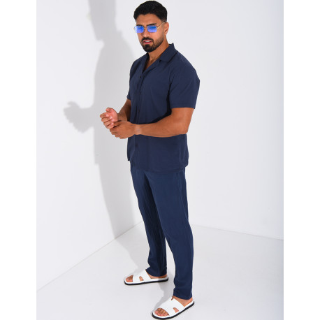 Ensemble pantalon et chemise 100% coton