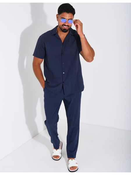 Ensemble pantalon et chemise 100% coton