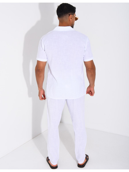 Ensemble pantalon et chemise 100% coton