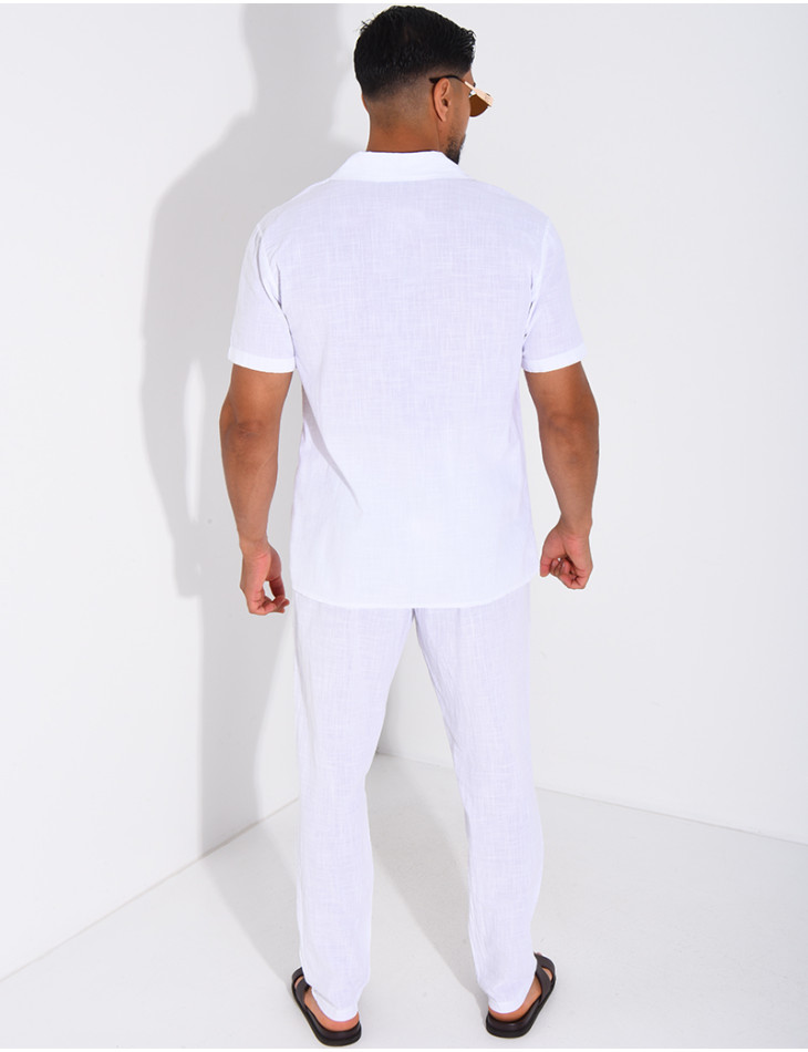 Ensemble pantalon et chemise 100% coton