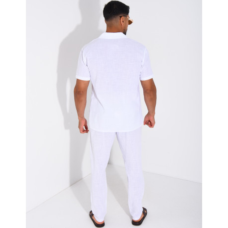 Ensemble pantalon et chemise 100% coton