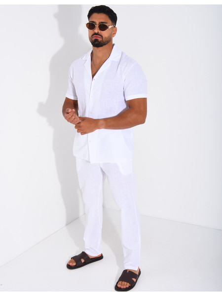 Ensemble pantalon et chemise 100% coton