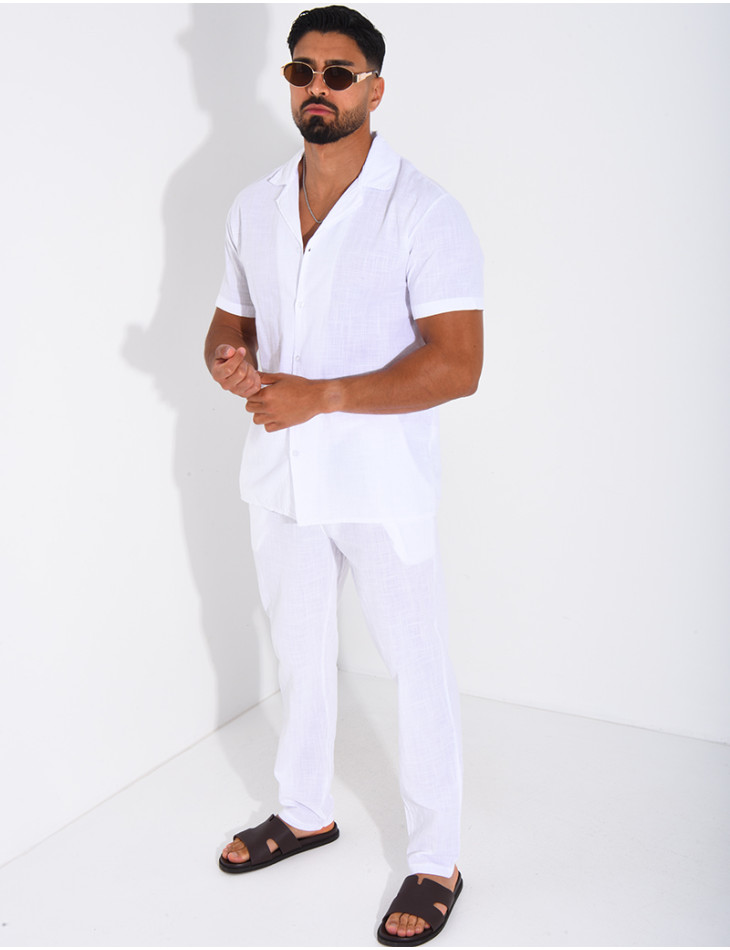 Ensemble pantalon et chemise 100% coton