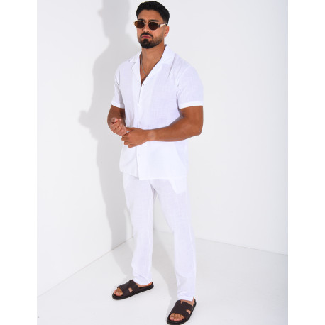 Ensemble pantalon et chemise 100% coton