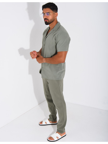 100% cotton shirt and trousers set