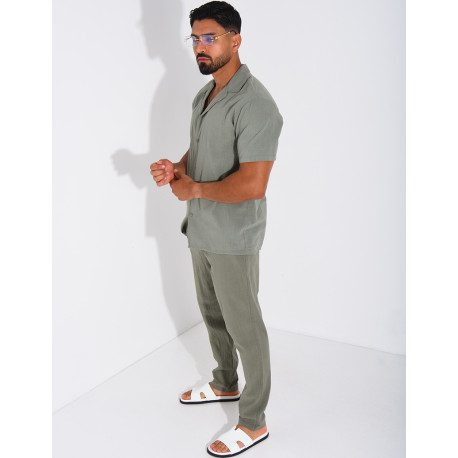 100% cotton shirt and trousers set