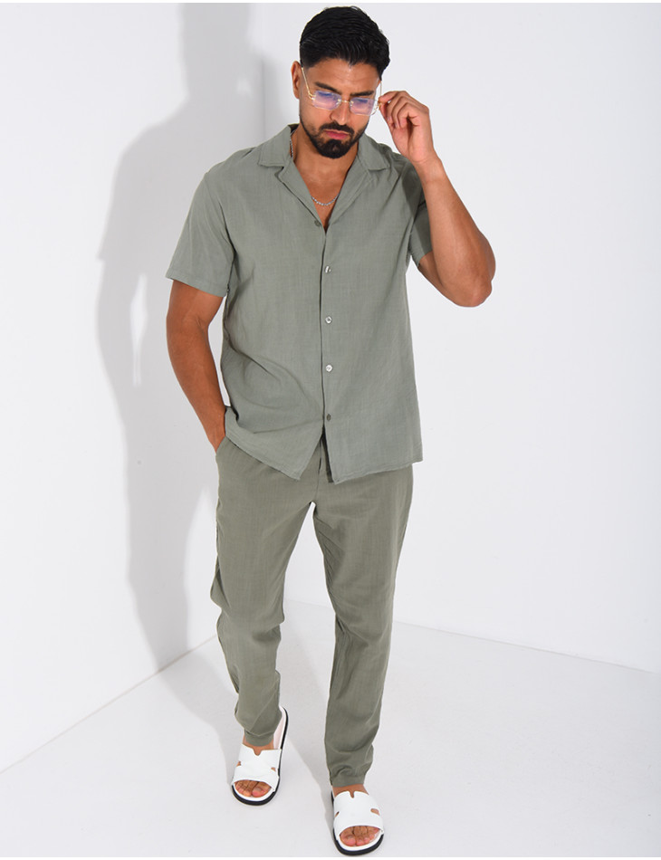 100% cotton shirt and trousers set