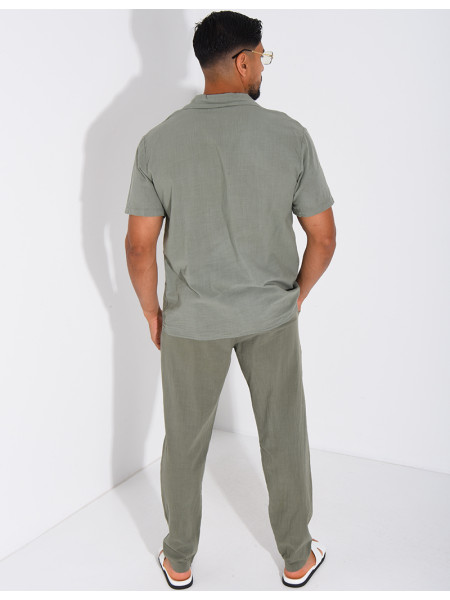 100% cotton shirt and trousers set