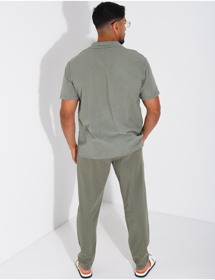 100% cotton shirt and trousers set