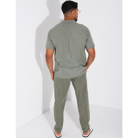 100% cotton shirt and trousers set