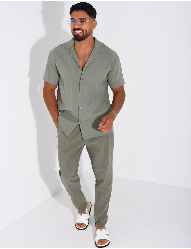 100% cotton shirt and trousers set