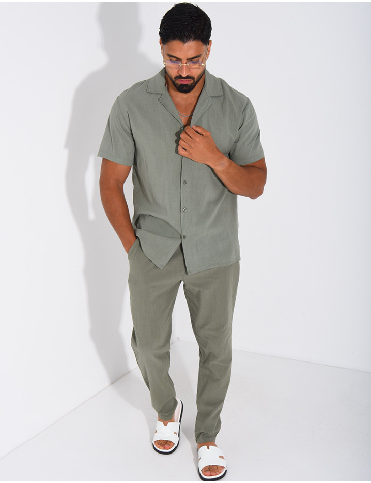100% cotton shirt and trousers set