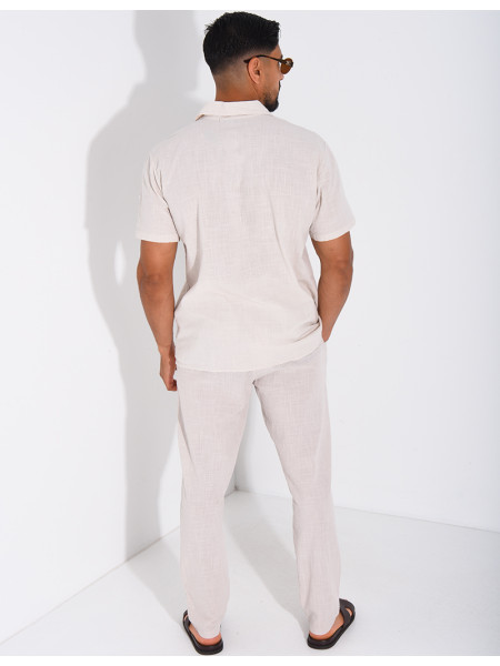 Ensemble pantalon et chemise 100% coton
