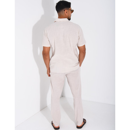 Ensemble pantalon et chemise 100% coton