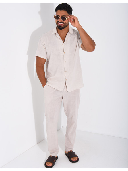 Ensemble pantalon et chemise 100% coton