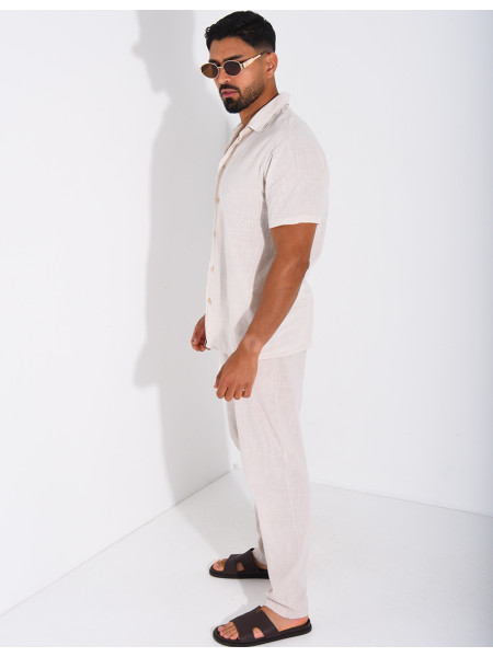 Ensemble pantalon et chemise 100% coton