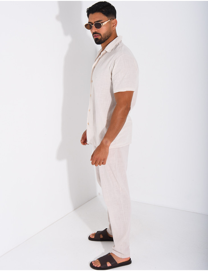 Ensemble pantalon et chemise 100% coton