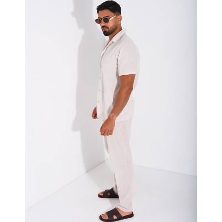 Ensemble pantalon et chemise 100% coton