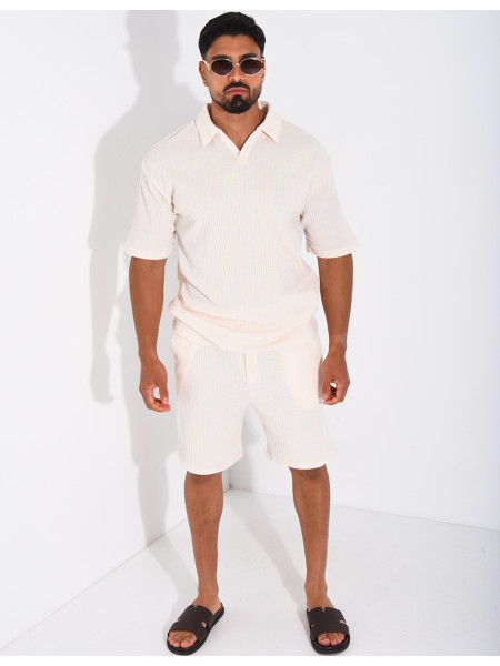 Ensemble côtelé short et polo