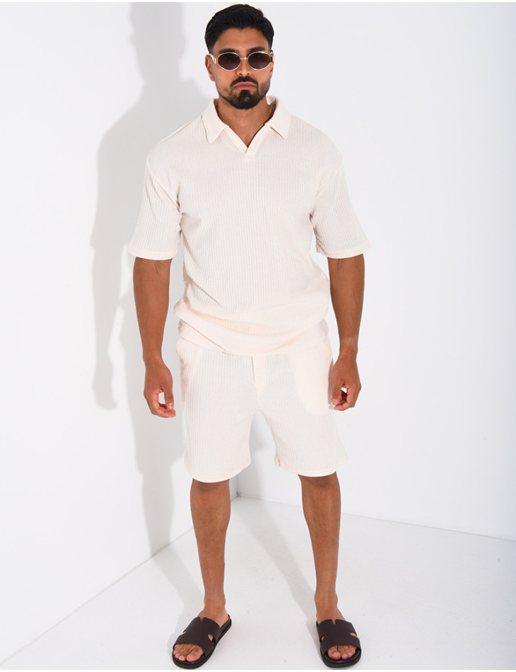 Ensemble côtelé short et polo