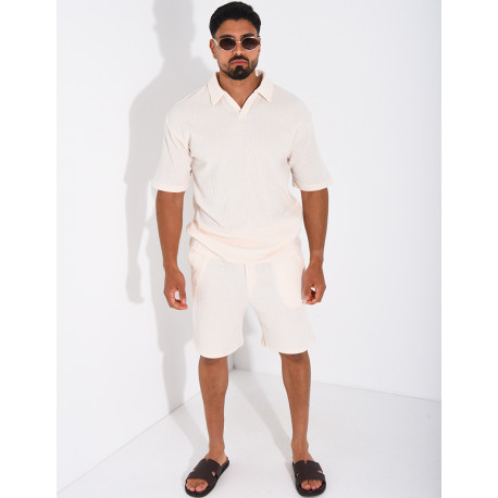 Ensemble côtelé short et polo
