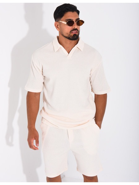 Ensemble côtelé short et polo