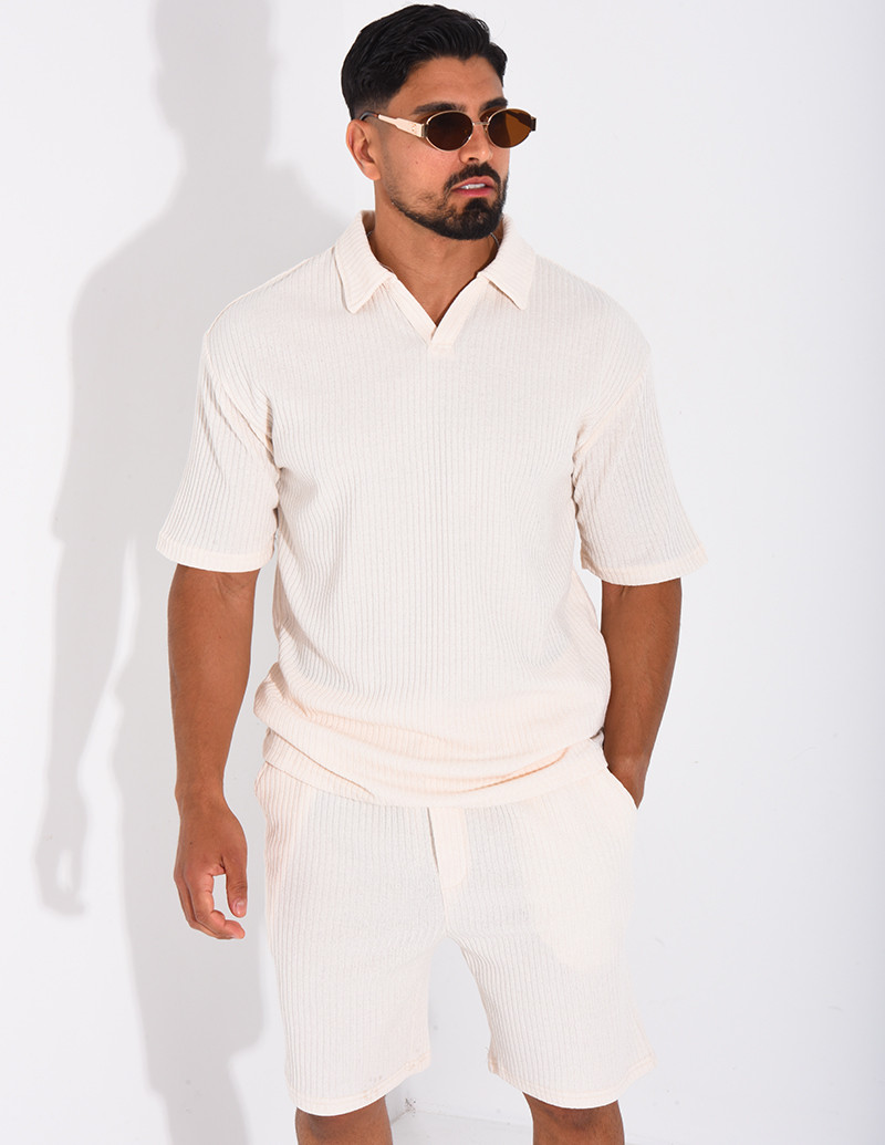Ensemble côtelé short et polo