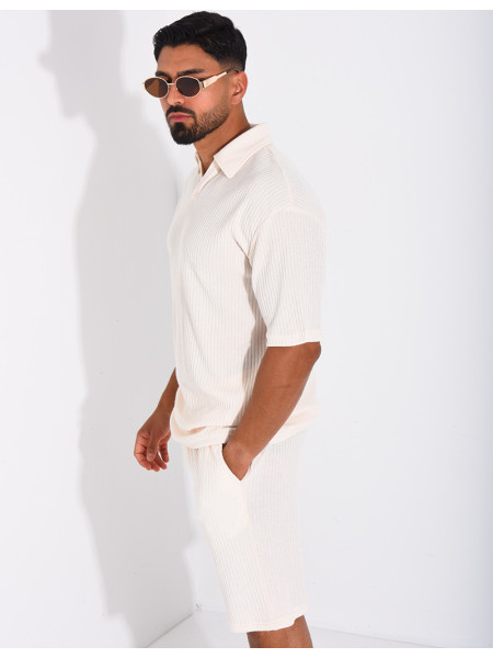Ensemble côtelé short et polo