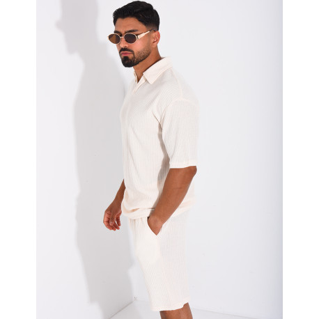 Ensemble côtelé short et polo