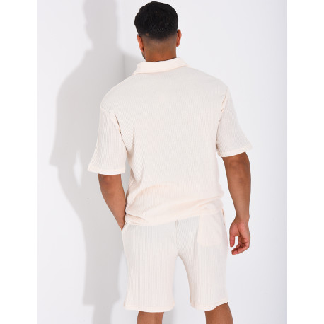 Ensemble côtelé short et polo