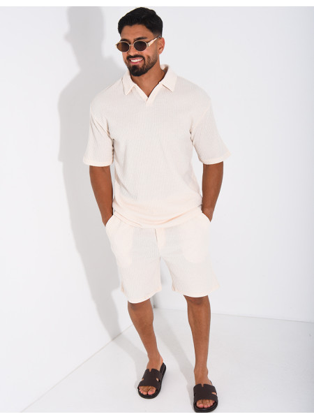 Ensemble côtelé short et polo